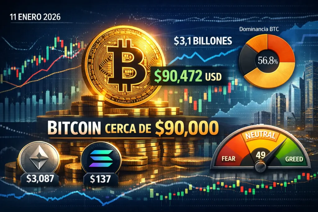 Bitcoin cerca de $90 000