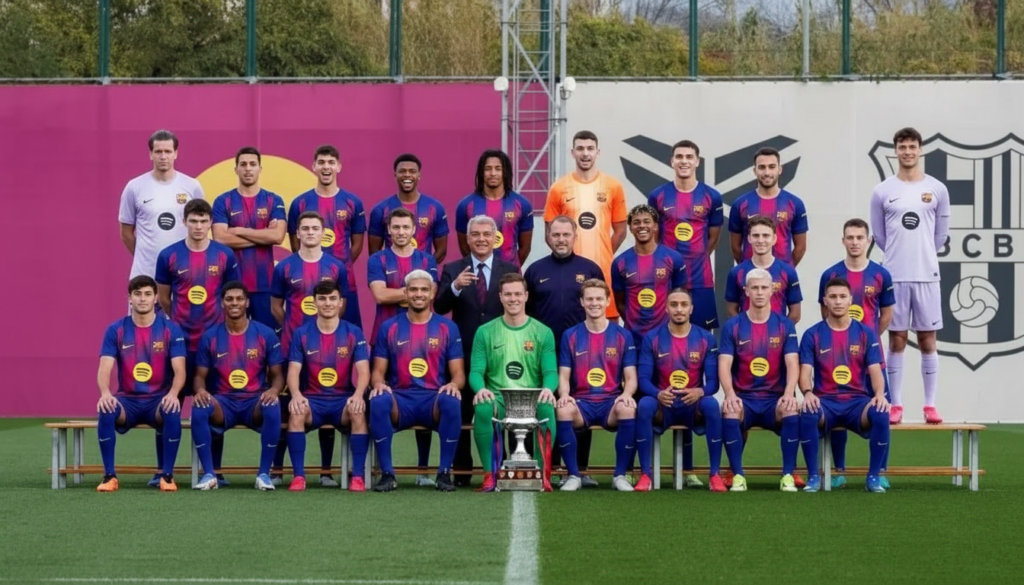 Barcelona presenta su foto oficial con Cancelo y sin Dro