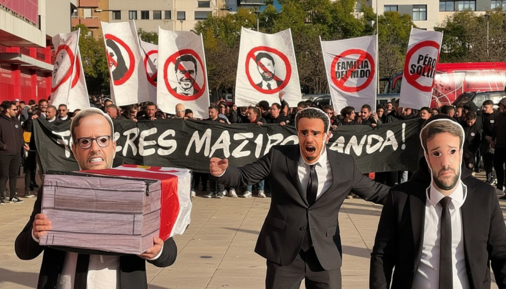 Cientos de aficionados se manifiestan contra el Consejo del Sevilla