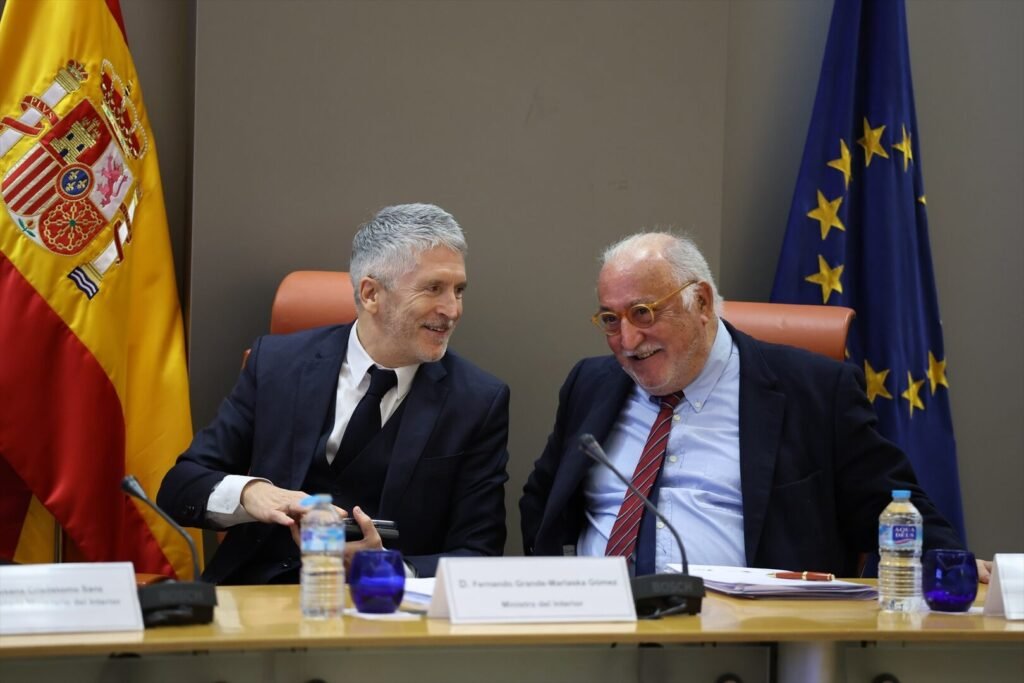El ministro del Interior, Fernando Grande-Marlaska , y el director general de Tráfico, Pere Navarro. | Europa Press