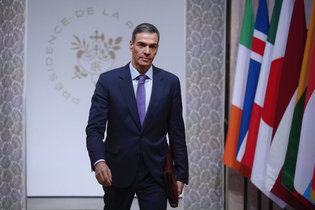 El presidente del Gobierno, Pedro Sánchez, en la Cumbre de Parías para hablar de Ucrania. | EFE