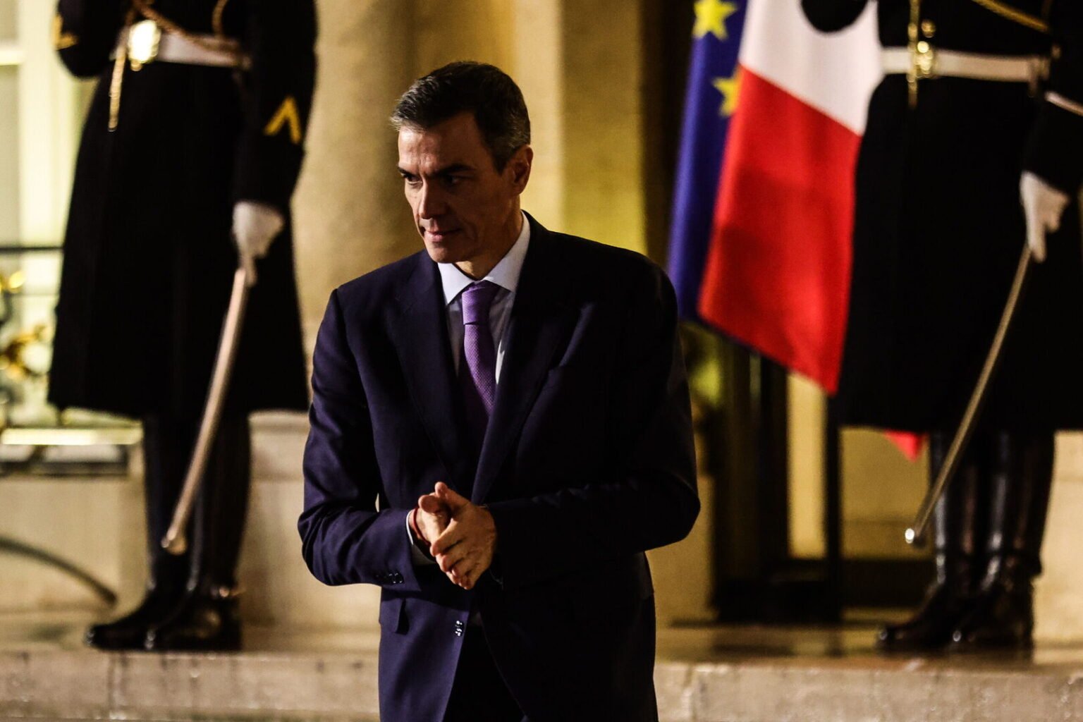 Pedro Sánchez en el encuentro de aliados europeos de Ucrania que se ha celebrado en París. | EFE/EPA/TERESA SUAREZ