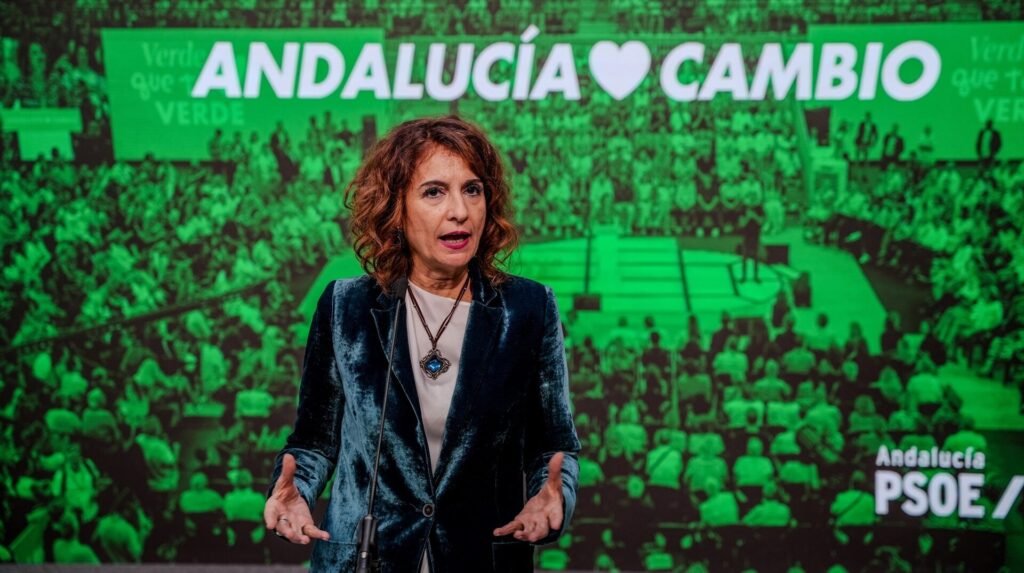 La secretaria general del PSOE-A en rueda de prensa, a 18 de diciembre del 2025. | Europa Press