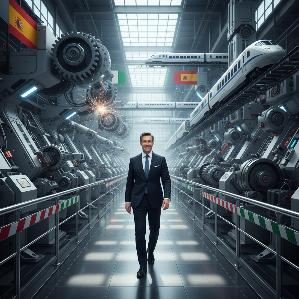 Óscar Puente visitó planta de Hitachi en Italia para alta velocidad Óscar Puente visitó planta de Hitachi en Italia para alta velocidad