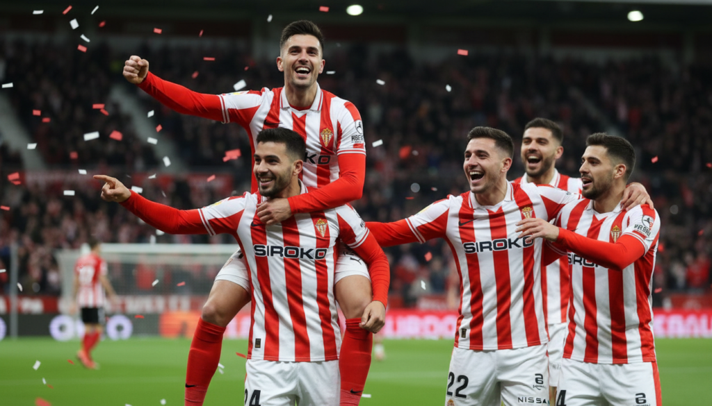 Sporting Gijón 3 - Mirandés 0: resumen y goles