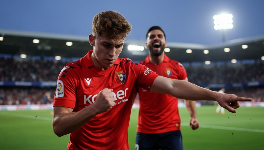 Víctor Muñoz decide en el final del partido en El Sadar