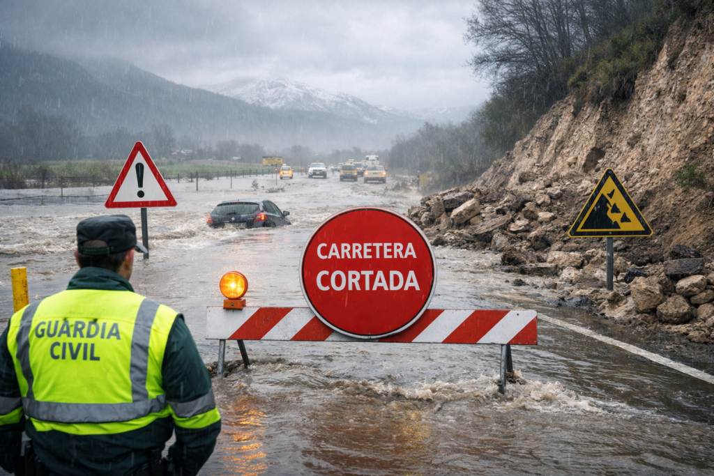 Carreteras cortadas por inundaciones