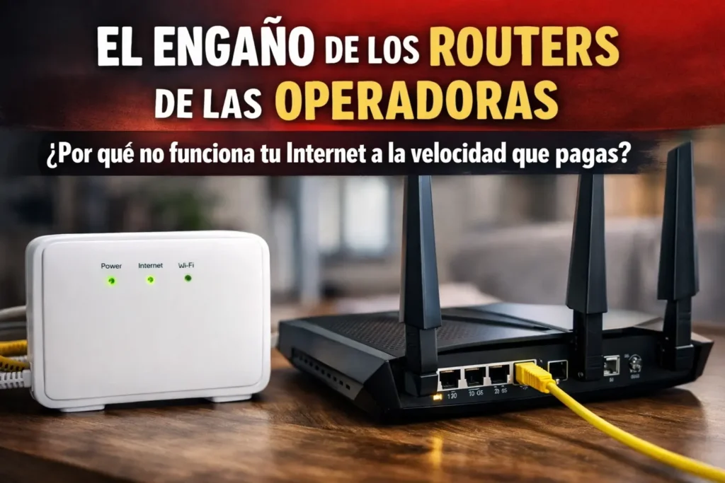 Routers de operadoras limitan la velocidad real de Internet en muchos hogares. Descubre por qué no aprovechas tu fibra y cómo solucionarlo.