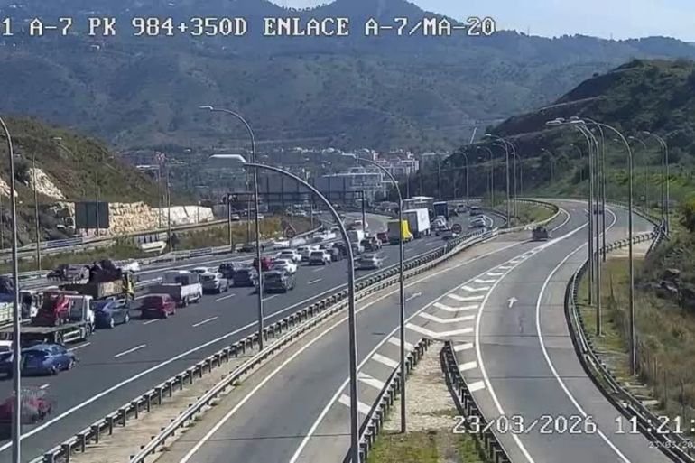 Accidente A7 Málaga colapsa tráfico Accidente A7 Málaga colapsa tráfico
