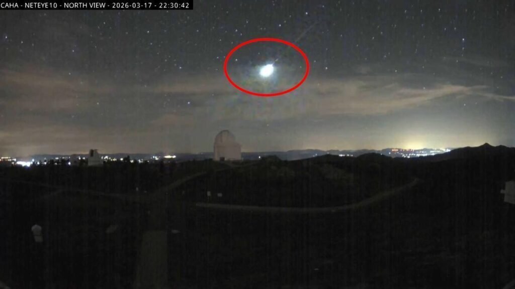 Impactante bola de fuego sobre España a 108.000 km/h