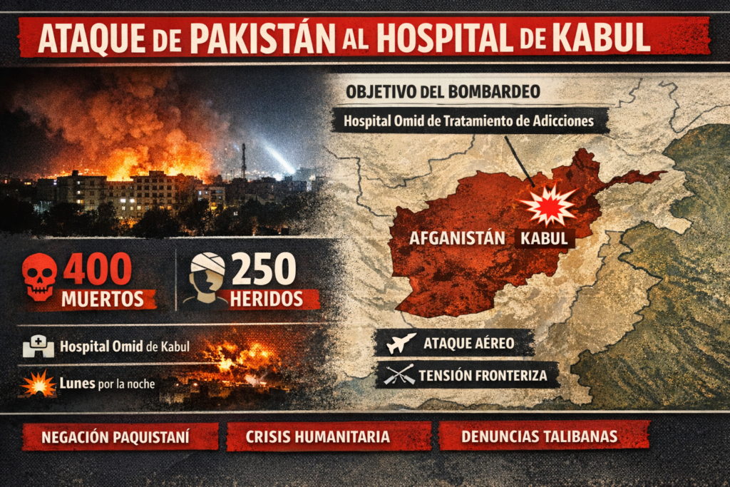 Impactante: Al menos 400 muertos y 250 heridos en bombardeo de Pakistán contra hospital de Kabul bombardeo