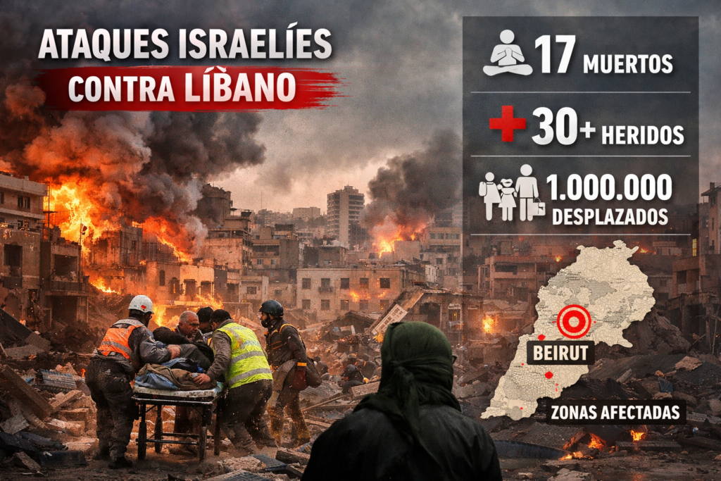 Impactantes cifras: Al menos 17 muertos en la nueva oleada de ataques israelíes contra Líbano ataques israelíes