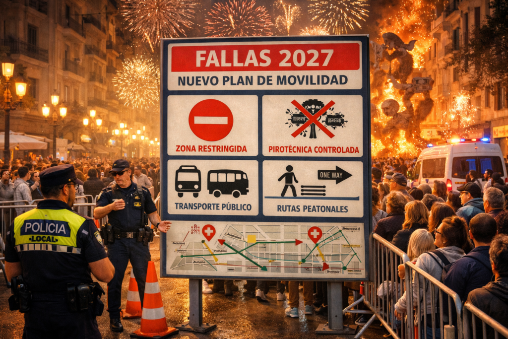 Valencia refuerza sanciones y plan de movilidad para blindar la convivencia en las Fallas 2027: 5 medidas esenciales movilidad