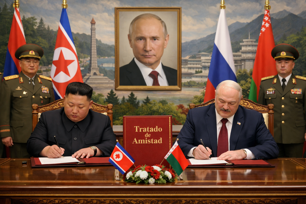 Impactante: Kim y Lukashenko firman 1 histórico tratado de amistad en Corea del Norte tratado de amistad