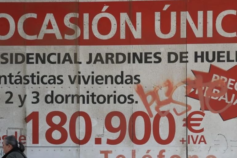 El cartel que refleja el subidón de la vivienda en Málaga