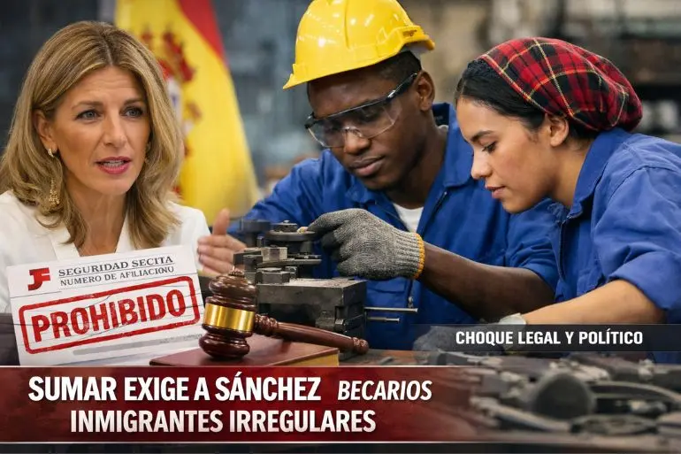 Sumar presiona a Sánchez para contratar becarios inmigrantes irregulares Sumar presiona a Sánchez para contratar becarios inmigrantes