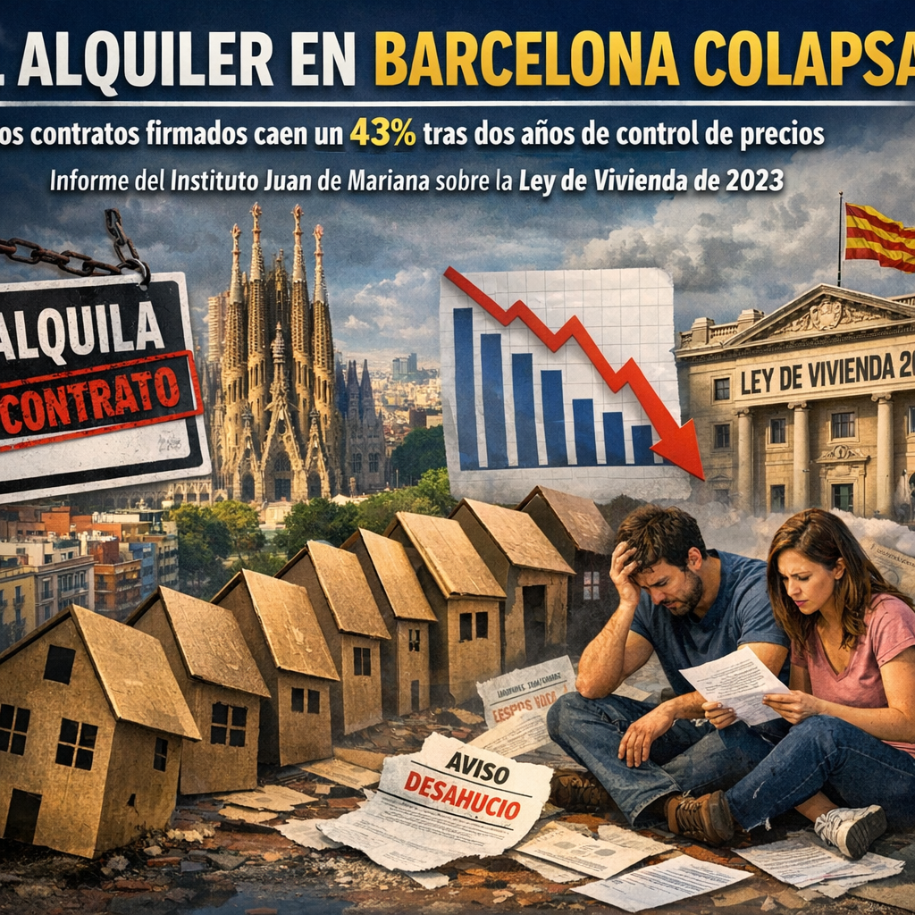 Alquiler en Barcelona colapsa: contratos caen un 43% tras dos años de control de precios alquiler