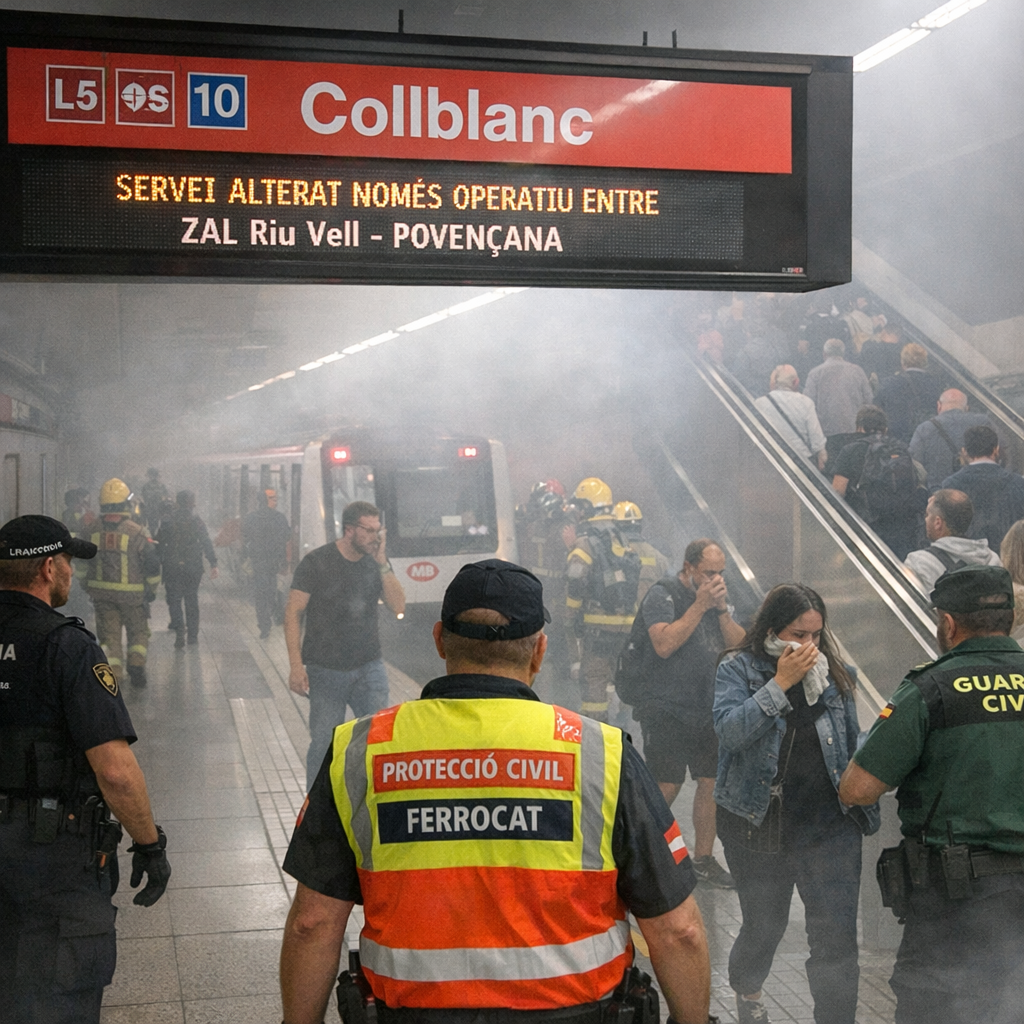 Desalojan la estación de la L10 en Collblanc por humo: Plan Ferrocat activo y servicios afectados Collblanc