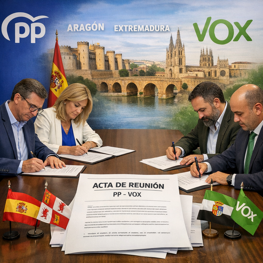 PP y Vox aplican 7 reglas esenciales para garantizar pactos en Aragón, Extremadura y Castilla y León PP y Vox