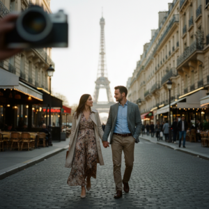 Leiva y Almudena Cañedo, su primera aparición en París