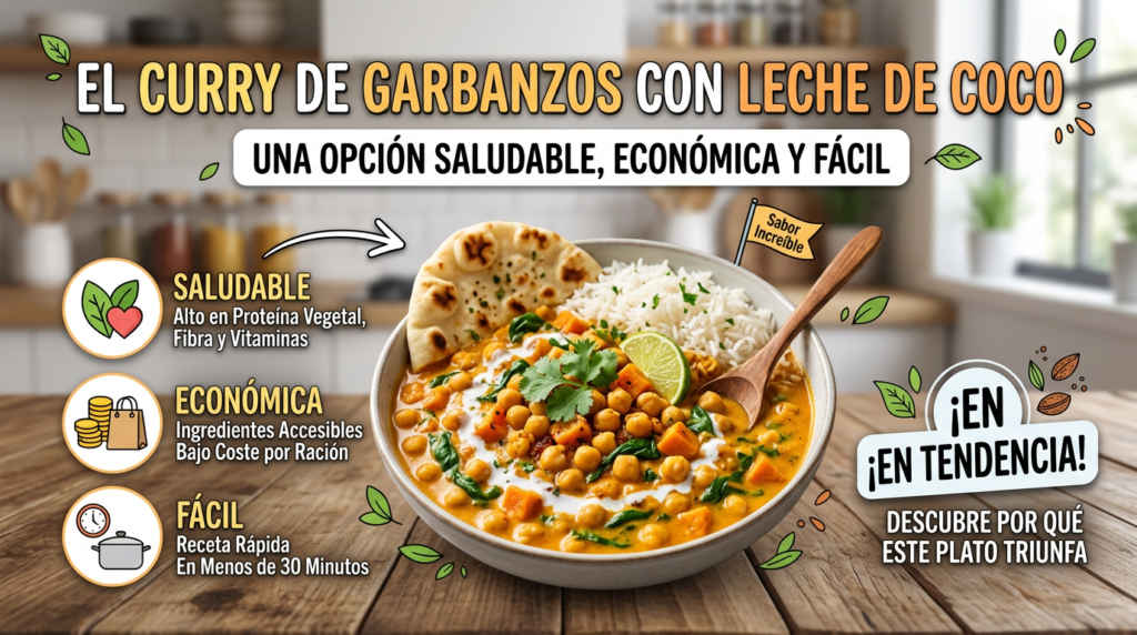 curry de garbanzos con leche de coco
