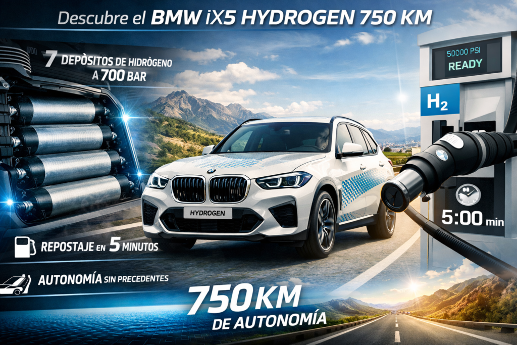 Revolucionario BMW iX5 Hydrogen 750 km: 7 depósitos y 5 minutos de repostaje | Innovación definitiva en hidrógeno 2026 BMW iX5 Hydrogen