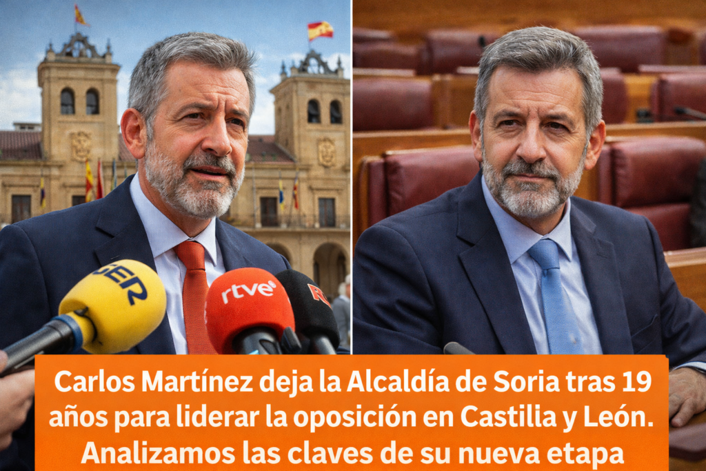 Carlos Martínez deja la Alcaldía de Soria: 5 claves esenciales de su salto a la oposición en Castilla y León Carlos Martínez