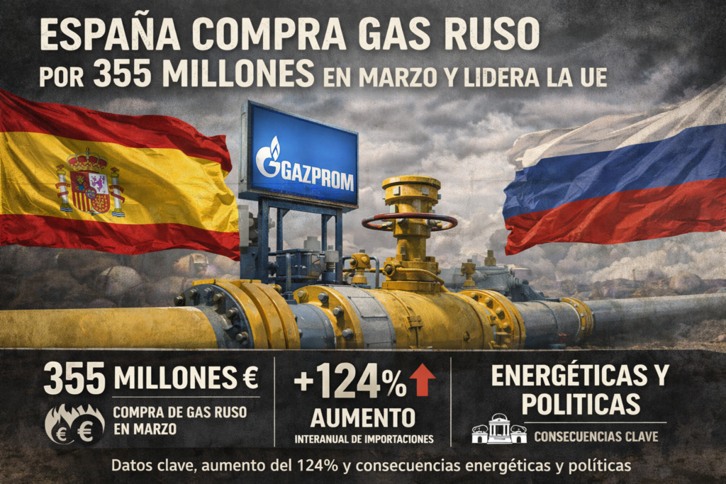 España compra gas ruso: 4 impactantes cifras que explican los 355 millones en marzo España compra gas ruso