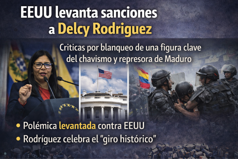 EEUU levanta sanciones a Delcy Rodríguez y desata polémica internacional EEUU levanta sanciones a Delcy Rodríguez