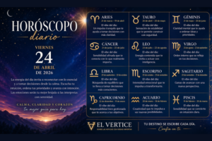 Horóscopo de hoy viernes 24 de abril de 2026