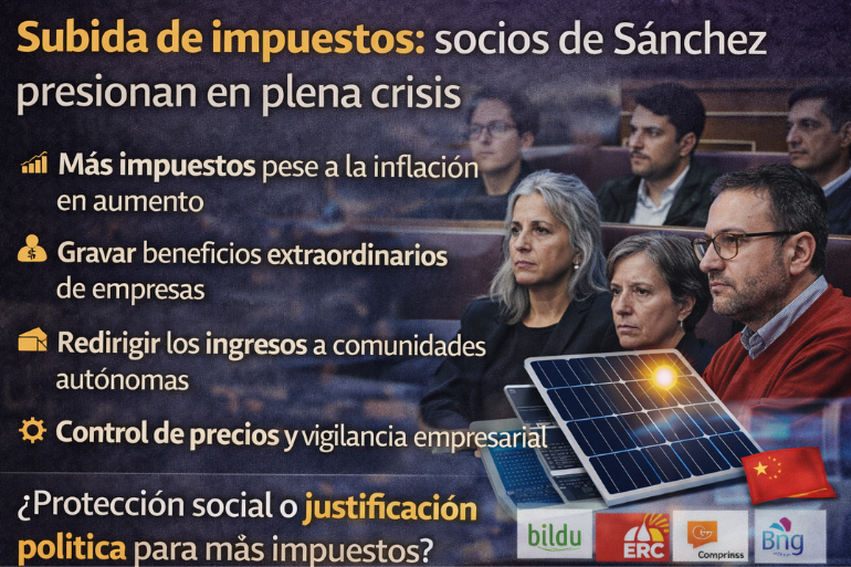 Subida de impuestos: Socios de Sánchez presionan en plena crisis Socios de Sánchez presionan en plena crisis