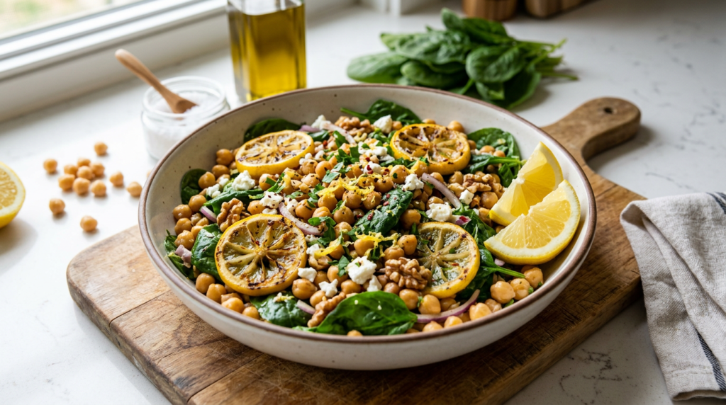 ensalada templada de garbanzos