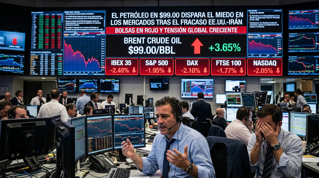 Petróleo en 99 dólares: brutal caída de bolsas 2026 tras crisis EE.UU.-Irán en 5 claves esenciales petróleo
