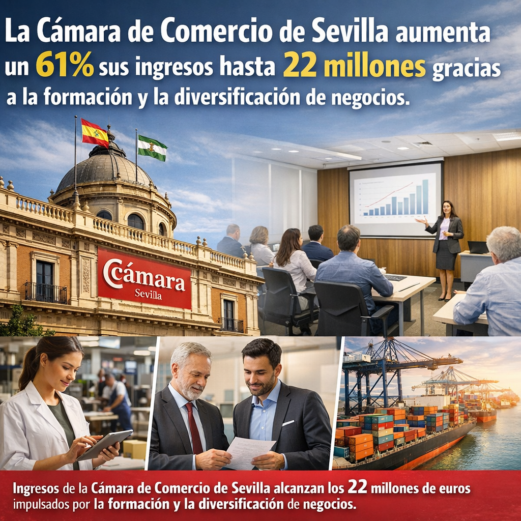 Cámara de Comercio de Sevilla dispara ingresos 61%: 7 claves esenciales del crecimiento hasta los 22 millones Cámara de Comercio de Sevilla