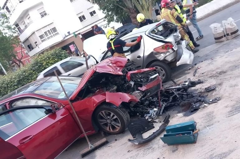 Accidente múltiple Málaga impactante en Juan XXIII