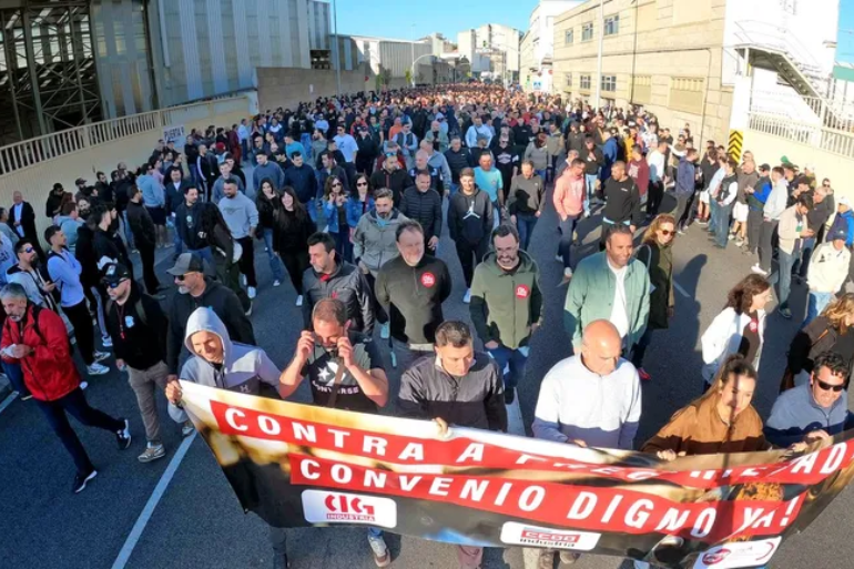 Convenio del metal en Pontevedra: CC.OO. y UGT pactan subida del 15 % hasta 2029 tras tres días de huelga