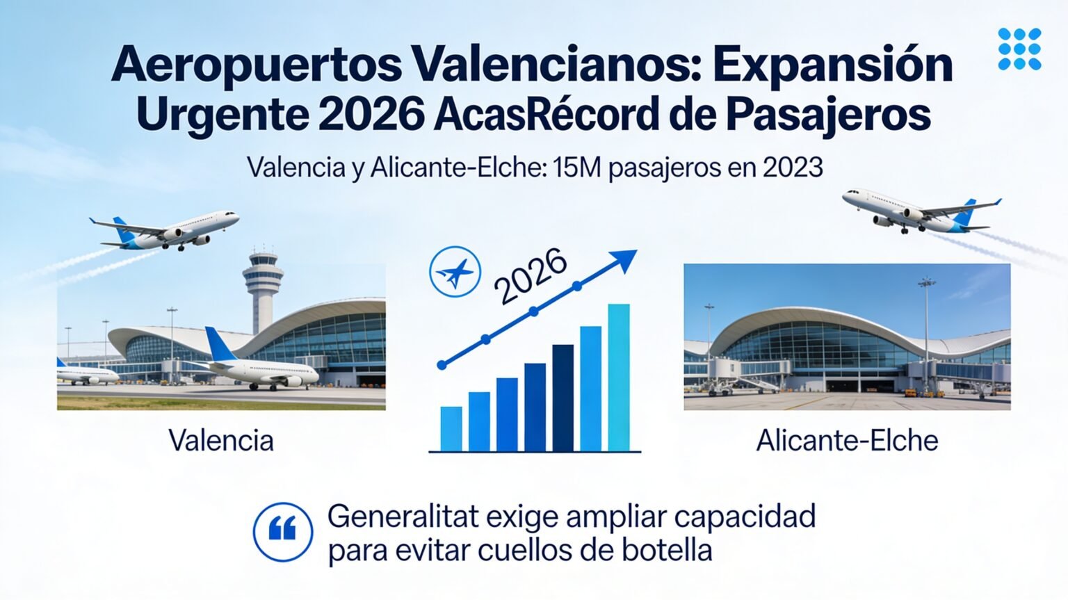 Aeropuertos valencianos expansión urgente 2026: crecimiento récord y plan esencial para evitar colapso operativo aeropuertos valencianos expansión