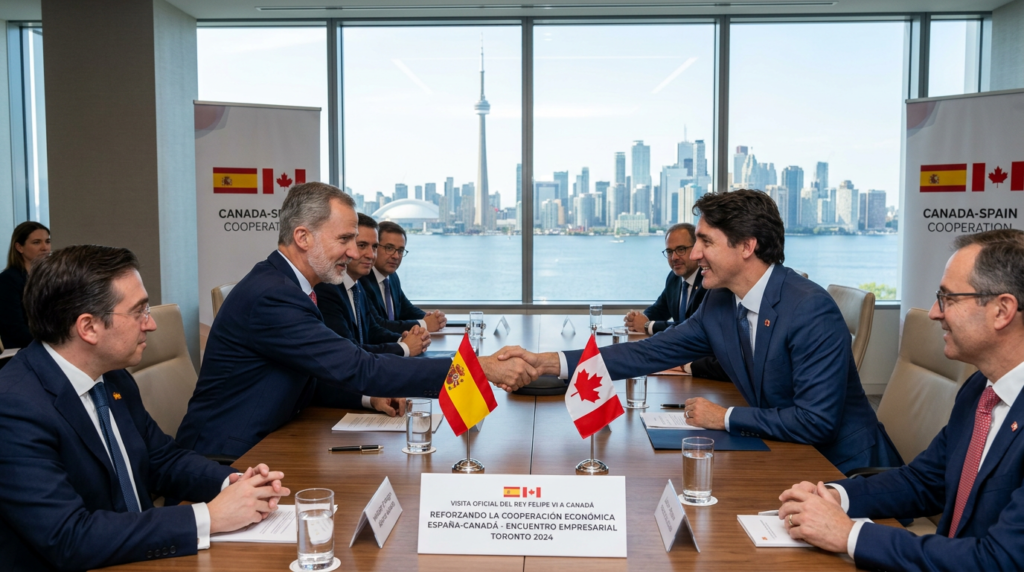viaje oficial del rey a Canadá