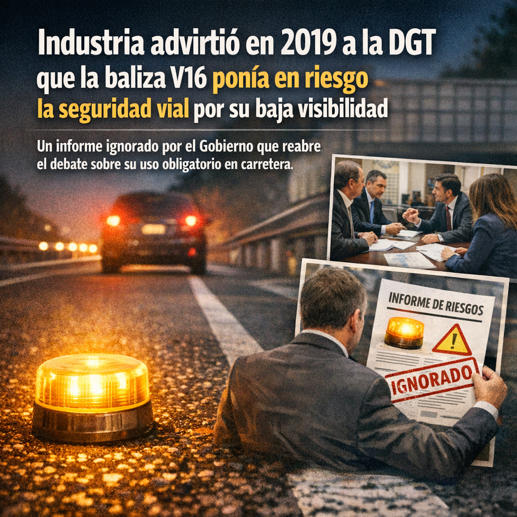 Baliza V16 polémica 2026: 5 advertencias de Industria ignoradas que cuestionan la seguridad vial en España Baliza V16