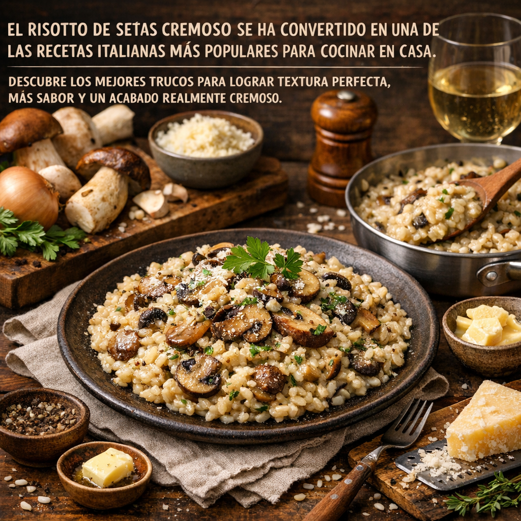Risotto de setas cremoso: 5 trucos irresistibles para conseguir un resultado digno de restaurante risotto de setas