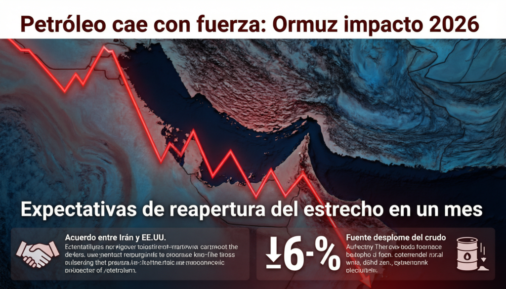 El petróleo cae con fuerza en Ormuz: 5 claves esenciales del desplome por posible reapertura en 30 días petróleo