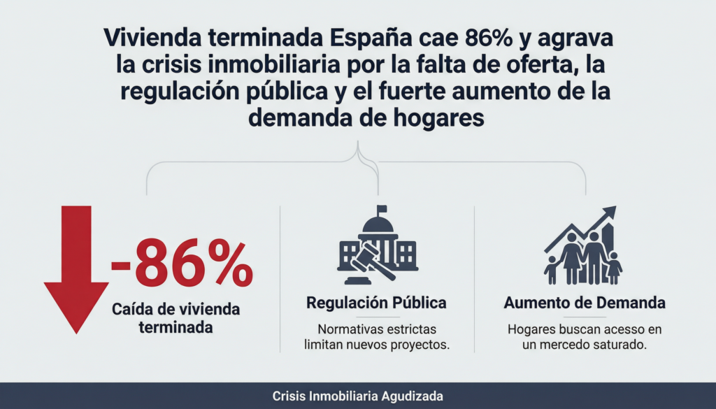 Vivienda terminada España cae 86%: las 5 claves esenciales que explican el desplome inmobiliario Vivienda terminada