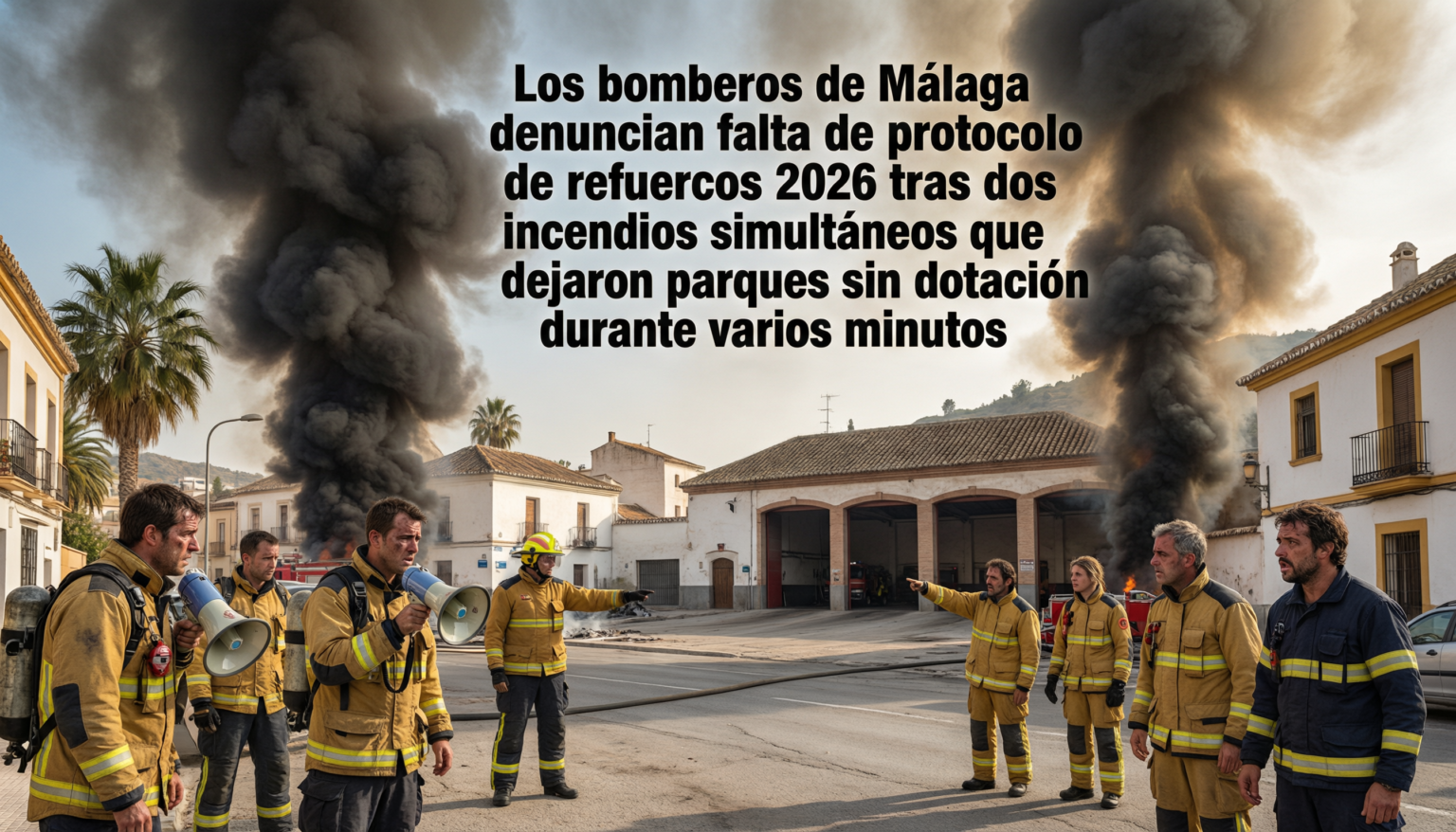 Bomberos de Málaga denuncian falta de protocolo de refuerzos 2026: caos operativo tras dos incendios simultáneos bomberos de Málaga