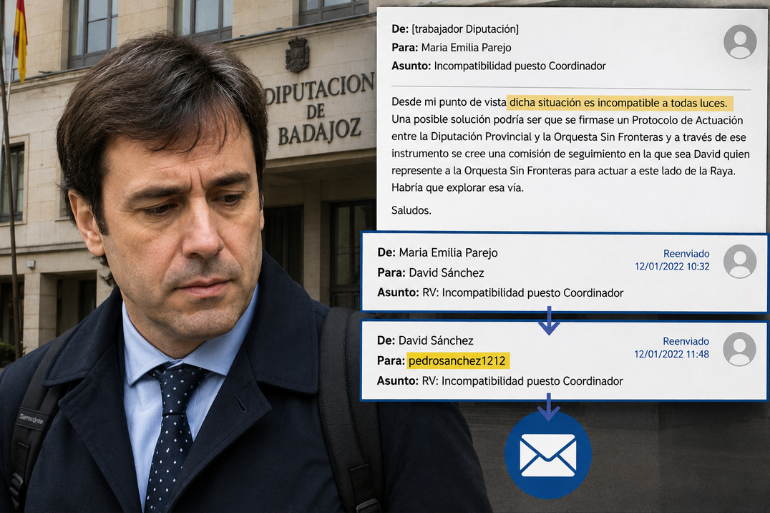 El correo que complica a David Sánchez: la Diputación alertó de su incompatibilidad El correo que complica a David Sánchez