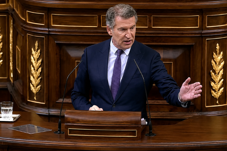 Feijóo acorrala a Sánchez en el Congreso: «A mí no me ha financiado un magnate de la prostitución» Feijóo acorrala a Sánchez en el Congreso