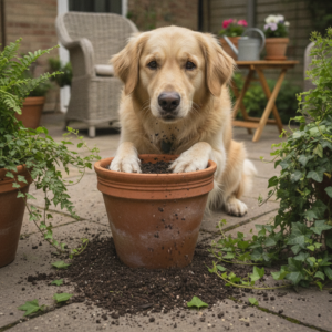 Por qué los perros escarban en las macetas y cómo evitarlo