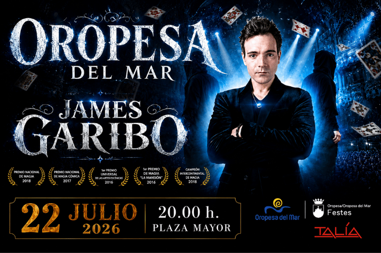 Oropesa del Mar vivirá una noche de magia con James Garibo en las Fiestas de San Jaime 2026 Oropesa del Mar vivirá una noche de magia con James Garibo