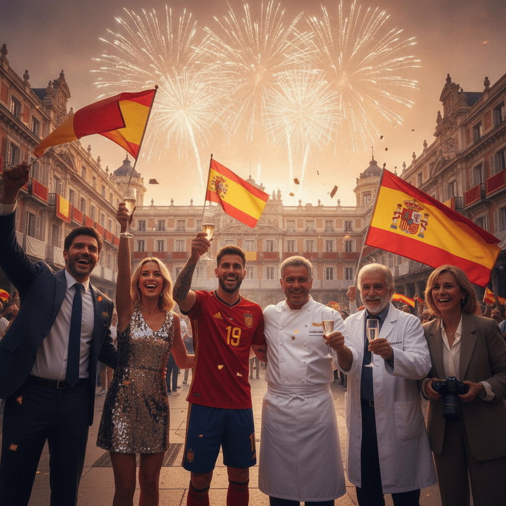 Famosos Celebran la Victoria de España en el Mundial Famosos Celebran la Victoria de España en el Mundial