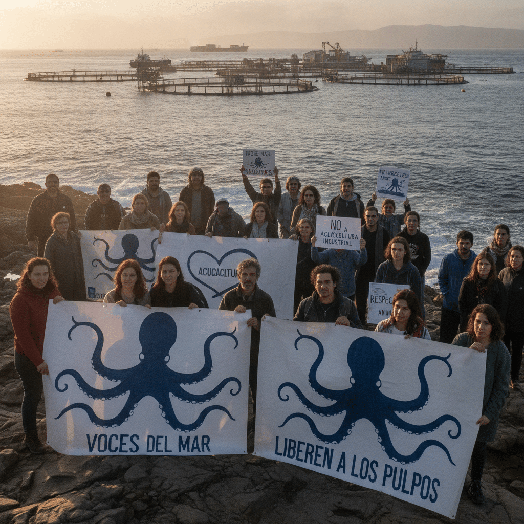 Los animalistas intensifican la oposición a la granja de pulpos Los animalistas intensifican la oposición a la granja de pulpos