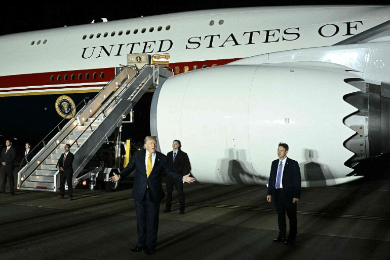Trump burló una amenaza de Irán con un falso Air Force One Trump burló una amenaza de Irán